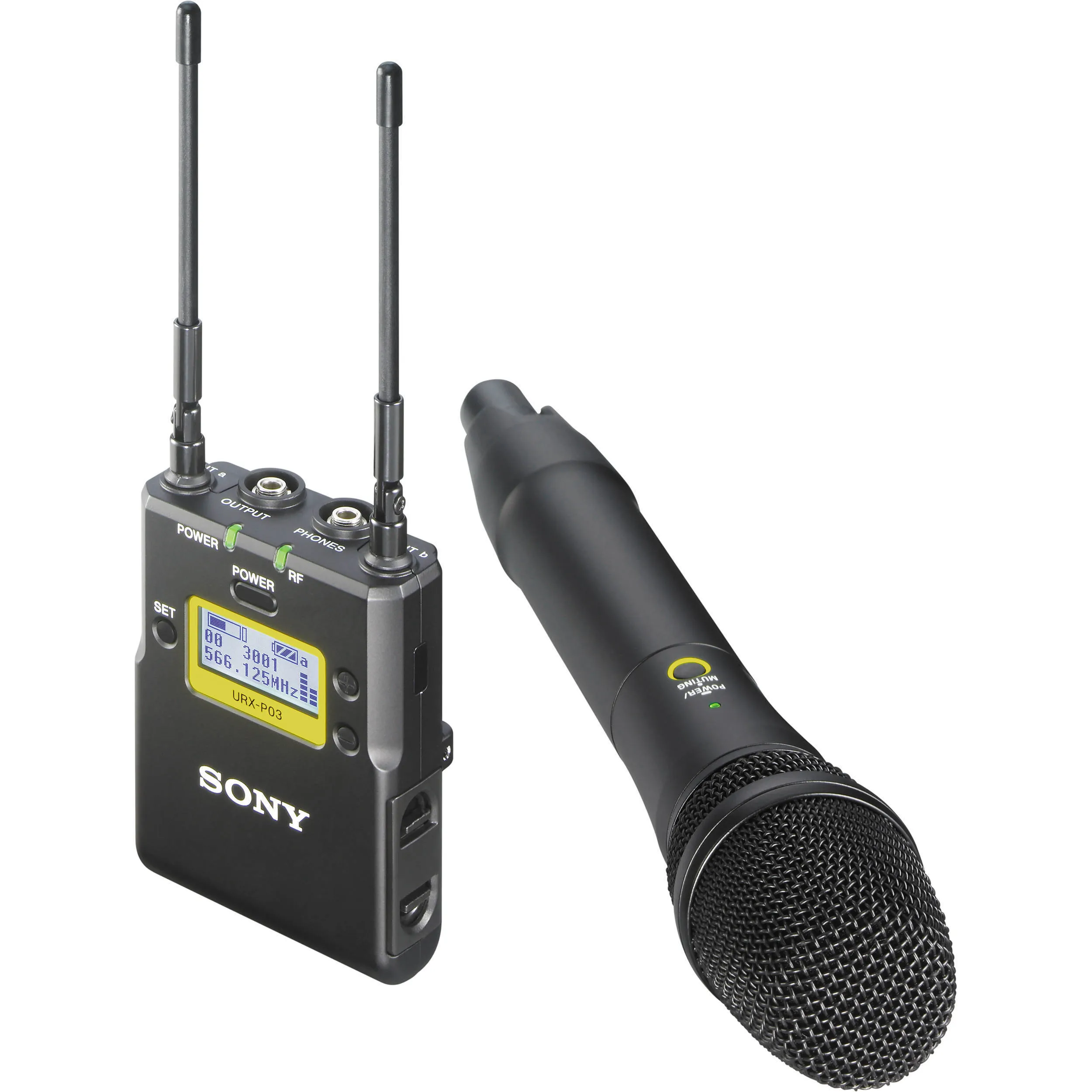 Sony UWP wireless microphone with handheld transmitter