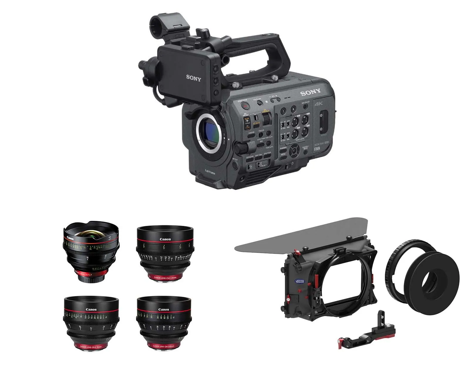 Sony FX9 + Canon Cine Primes + Matte Box - Bundle