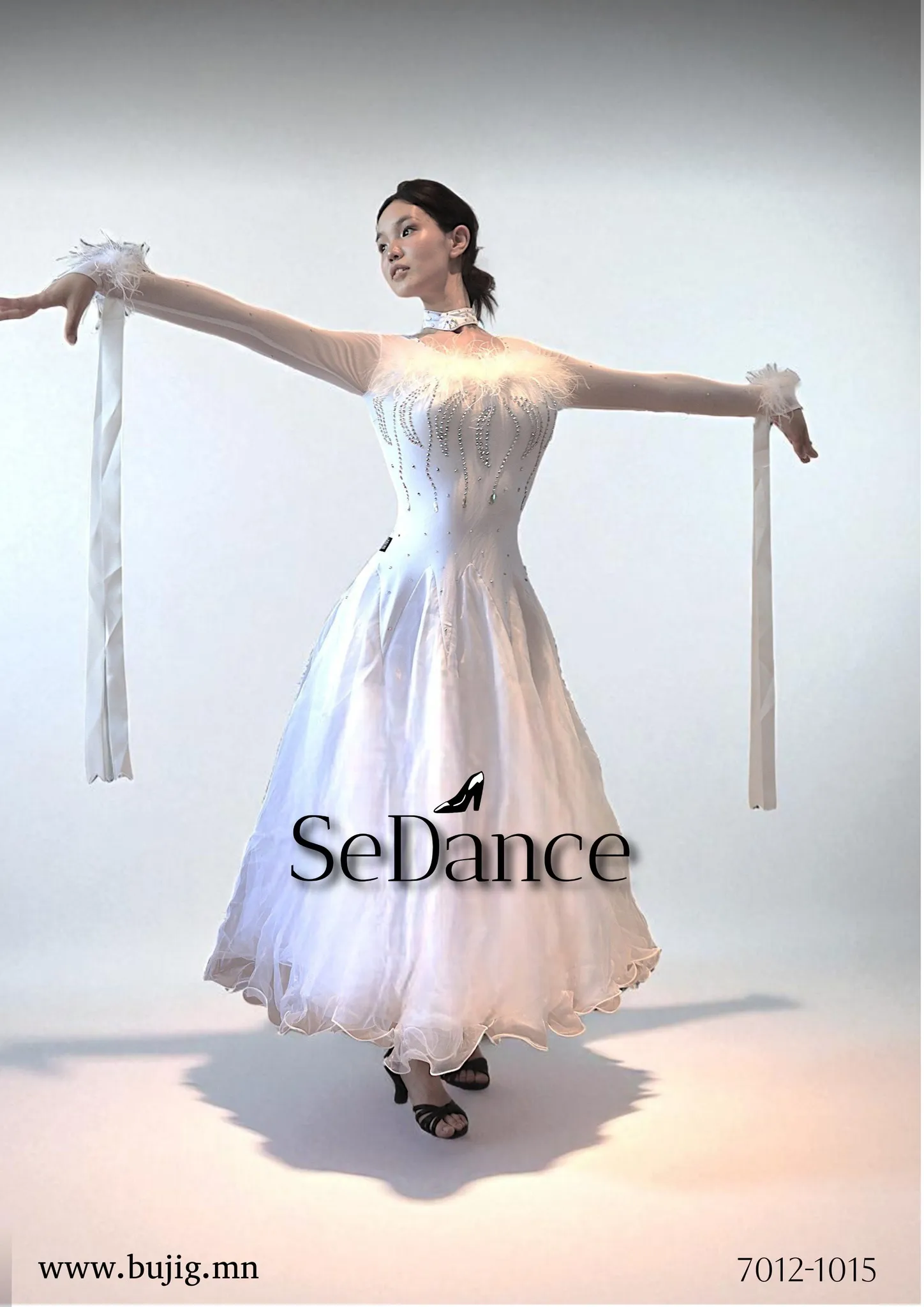 1-18 стандарт вальс бүжгийн цагаан даашинз