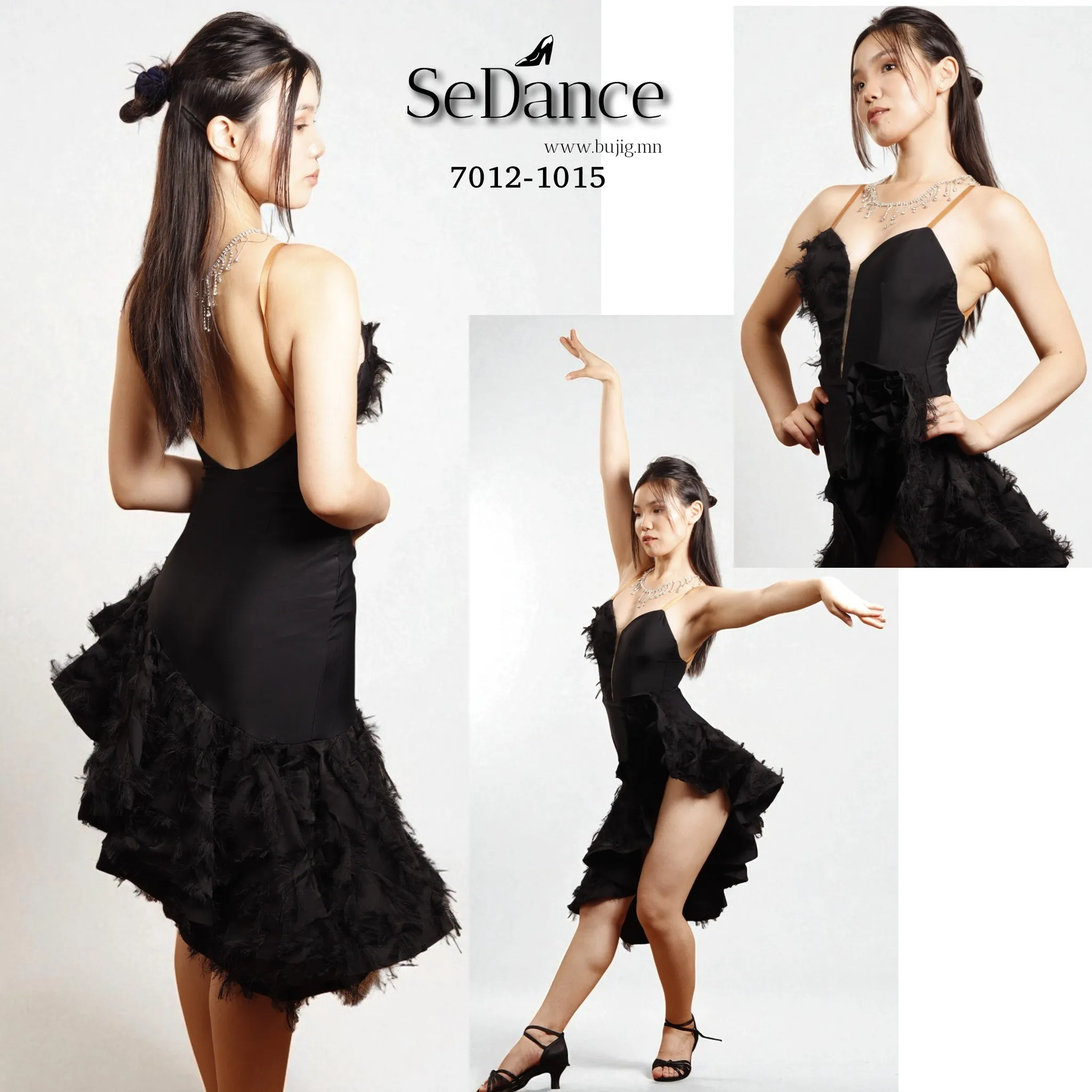 2-52 black tiered flare dress