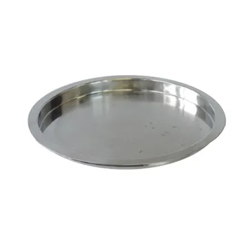 14" Round stainless steel tray with rim