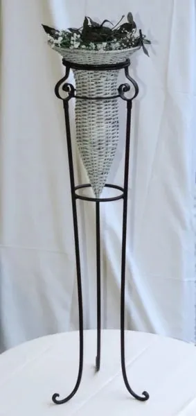 42" Wicker cone metal stands