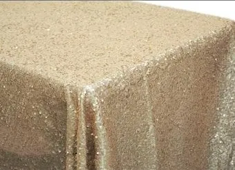 Tablecloth Blush Champagne Sequin rectangular 90" x 132"