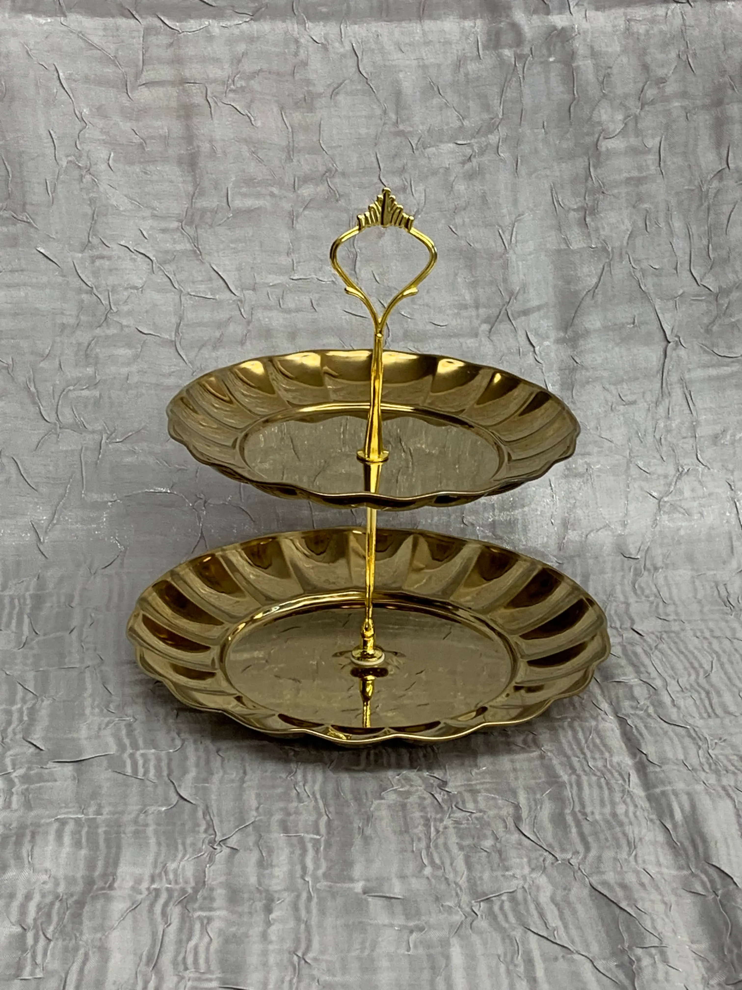 2 Tier Gold Dessert Stand