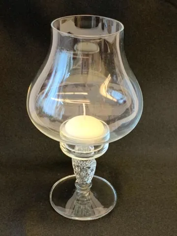 Footed Glass Candle Holder 