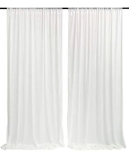 Backdrop White Sheer Curtain 15'