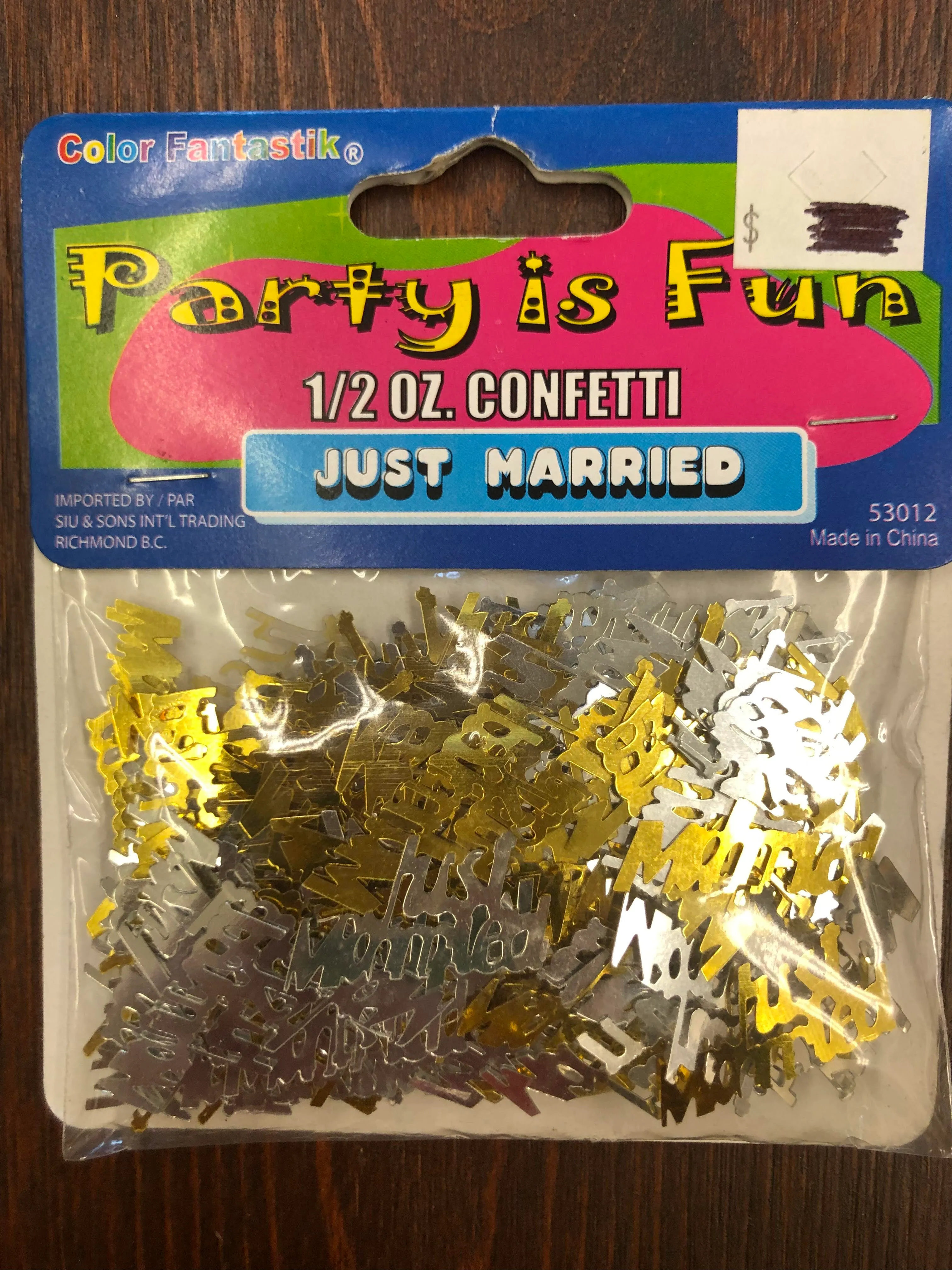 Confetti party packs - Just married