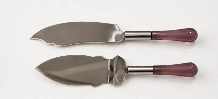 Elegant Plum Cake Knife and Server Set