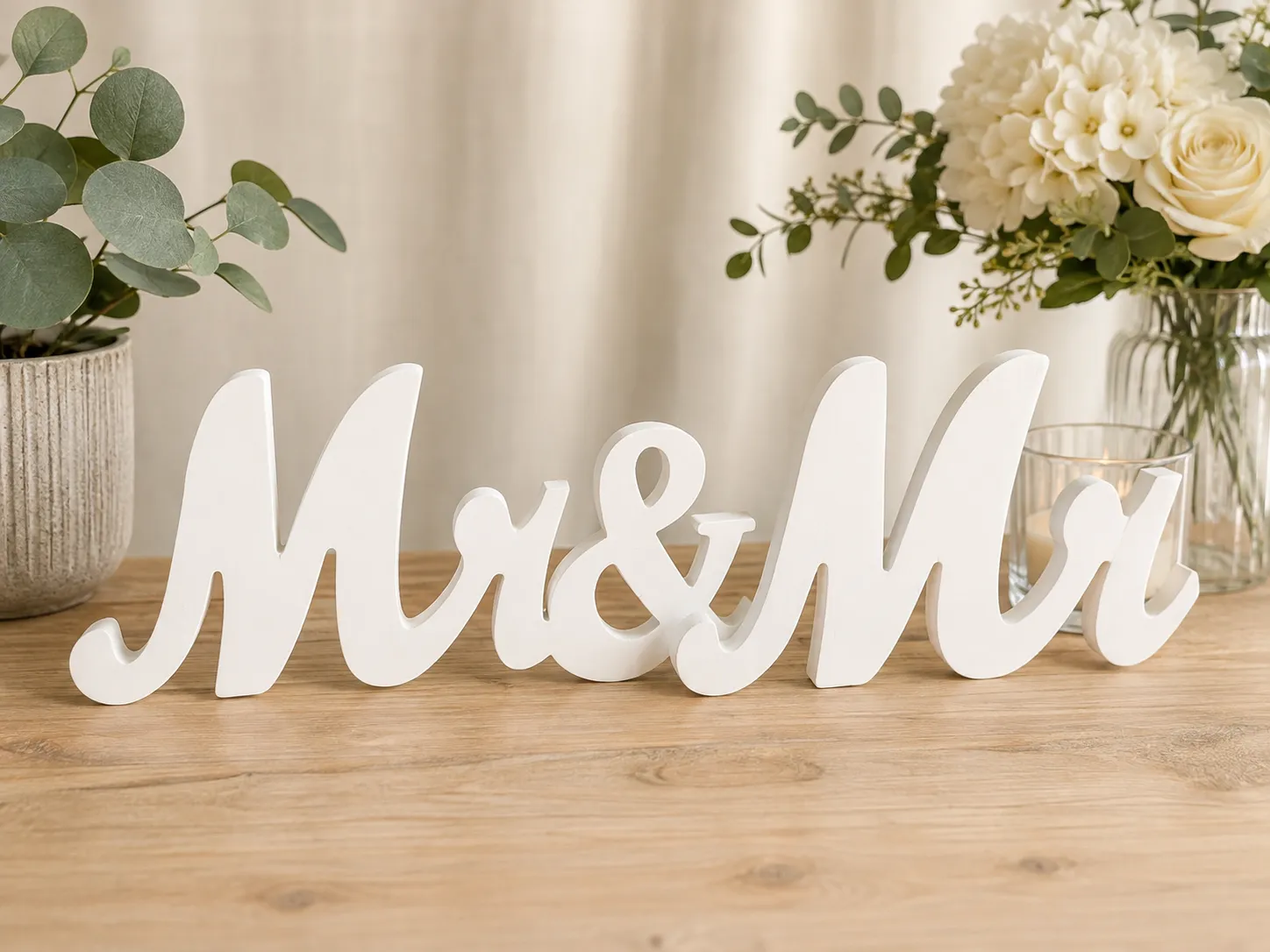 Mr & Mr Block Sign 3.5" 