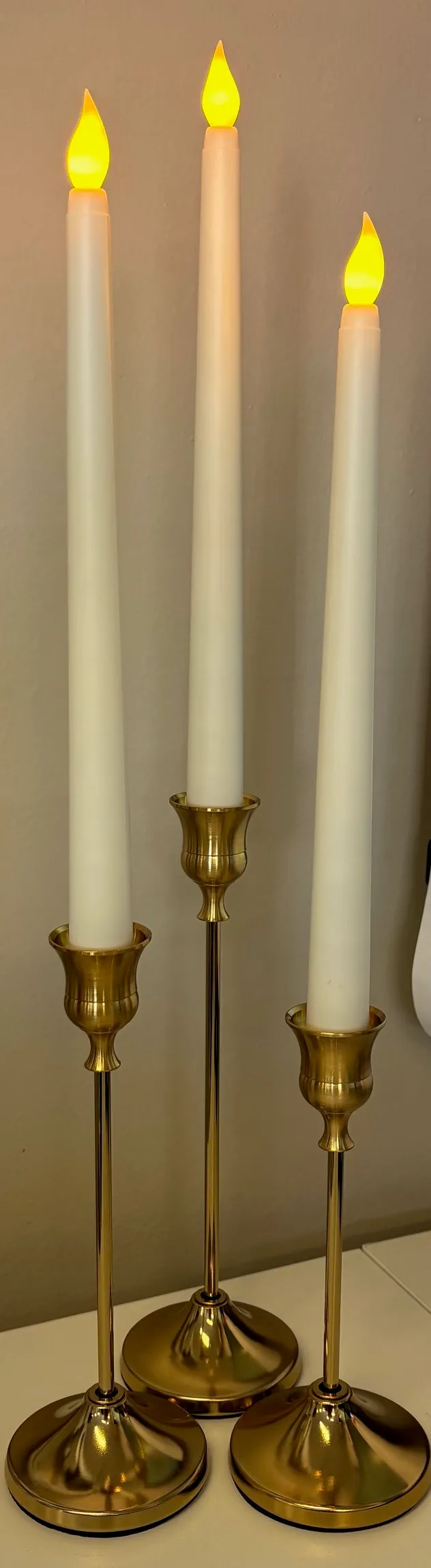 Brass Taper Candle Holder Set of 3