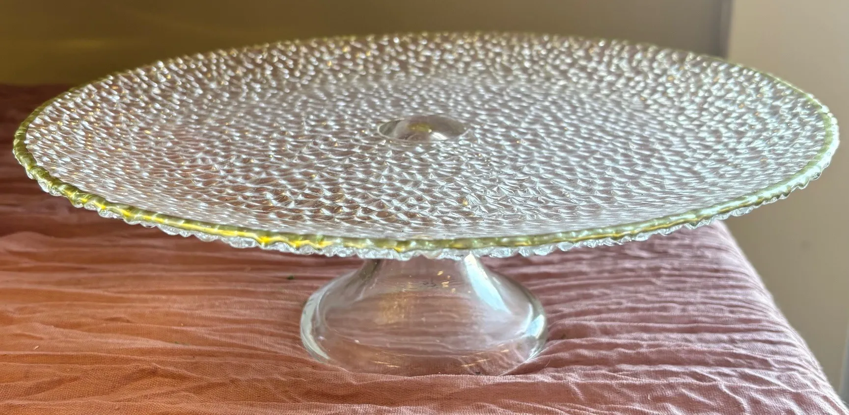 11" Glass Pebble Cake Stand