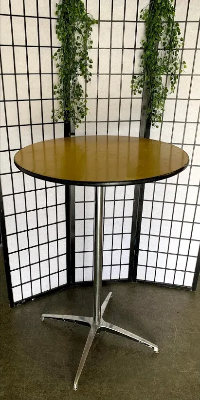 30" Round Wooden High Bar Table 