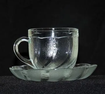 Glass cup n saucer