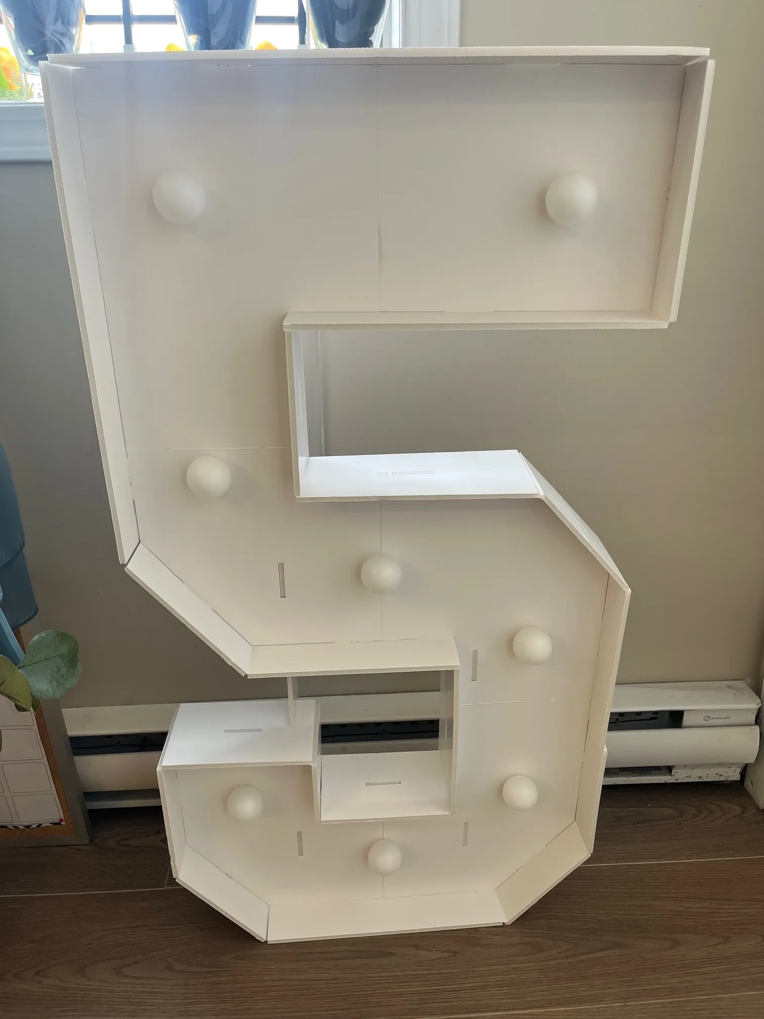White Number 5 Marquee Light Up Sign