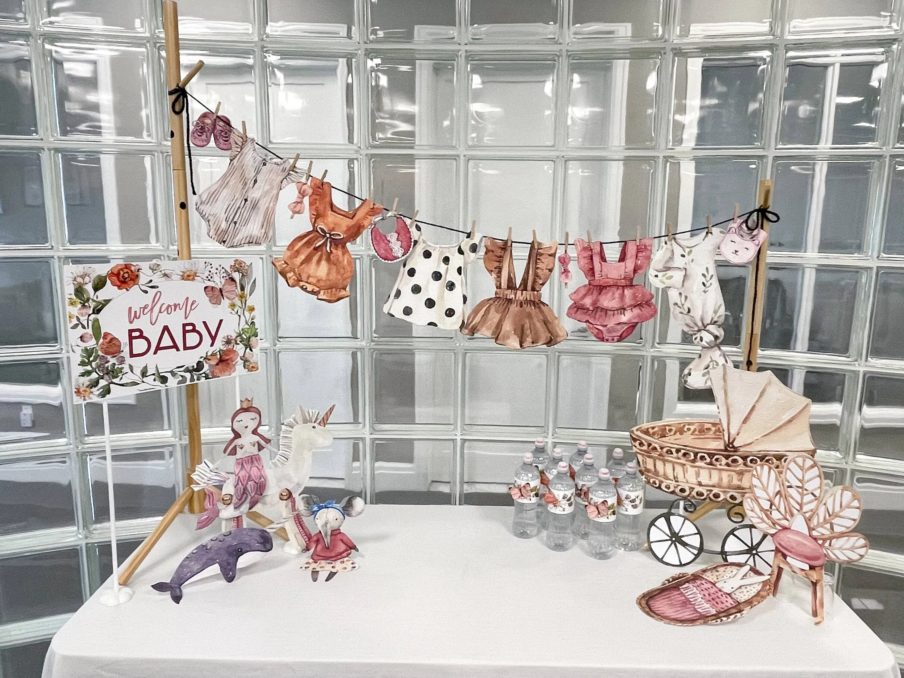 12' Baby Clothesline Décor Display
