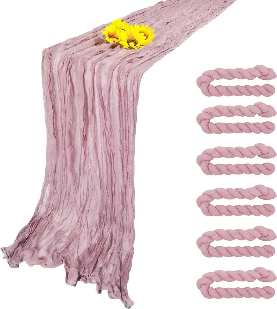 Dusty Pink Cheesecloth Runner 30 x 114