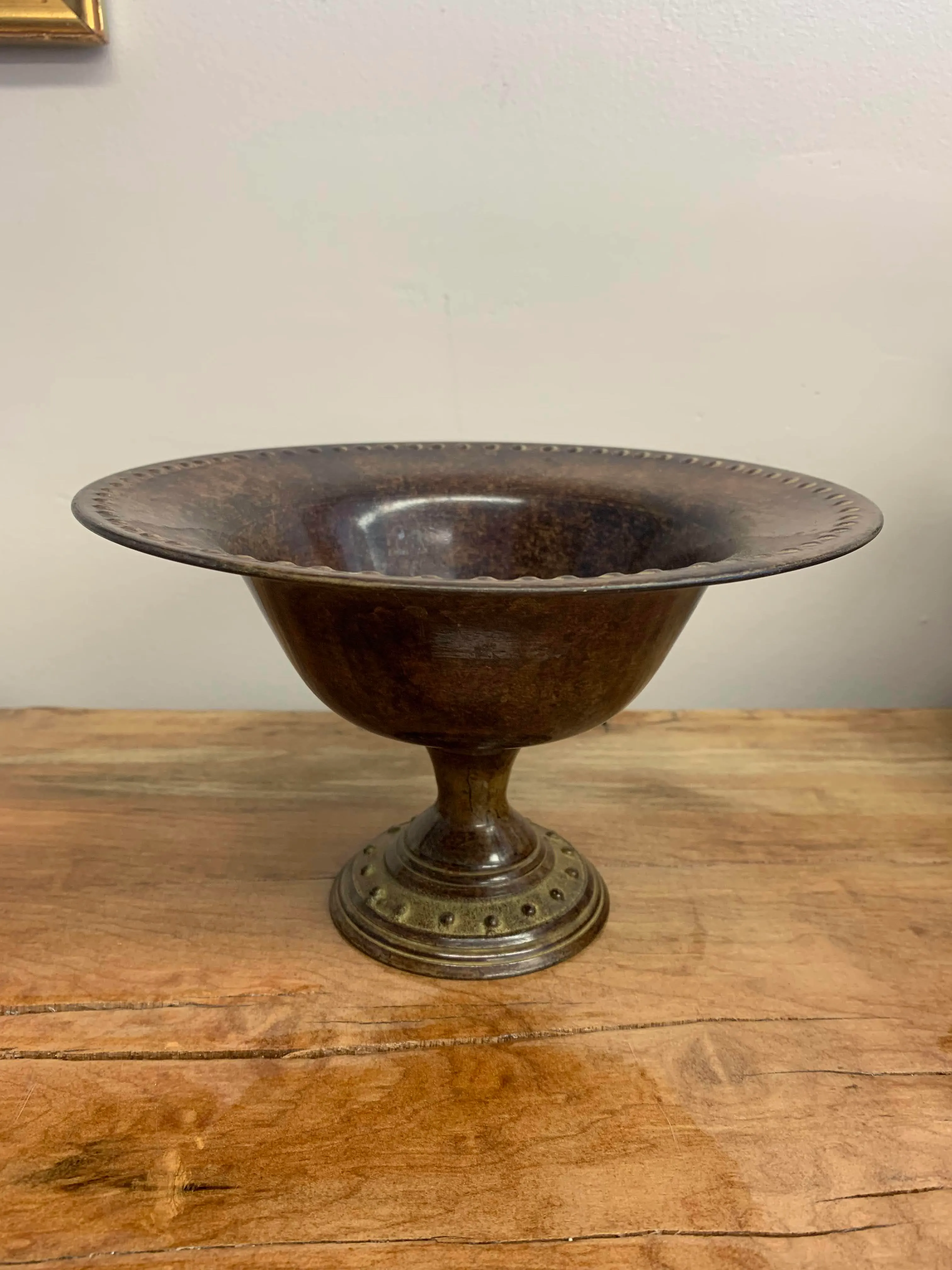 Footed Bronze Metal Vase