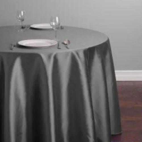 Tablecloth Charcoal / Platinum Satin Round 120"