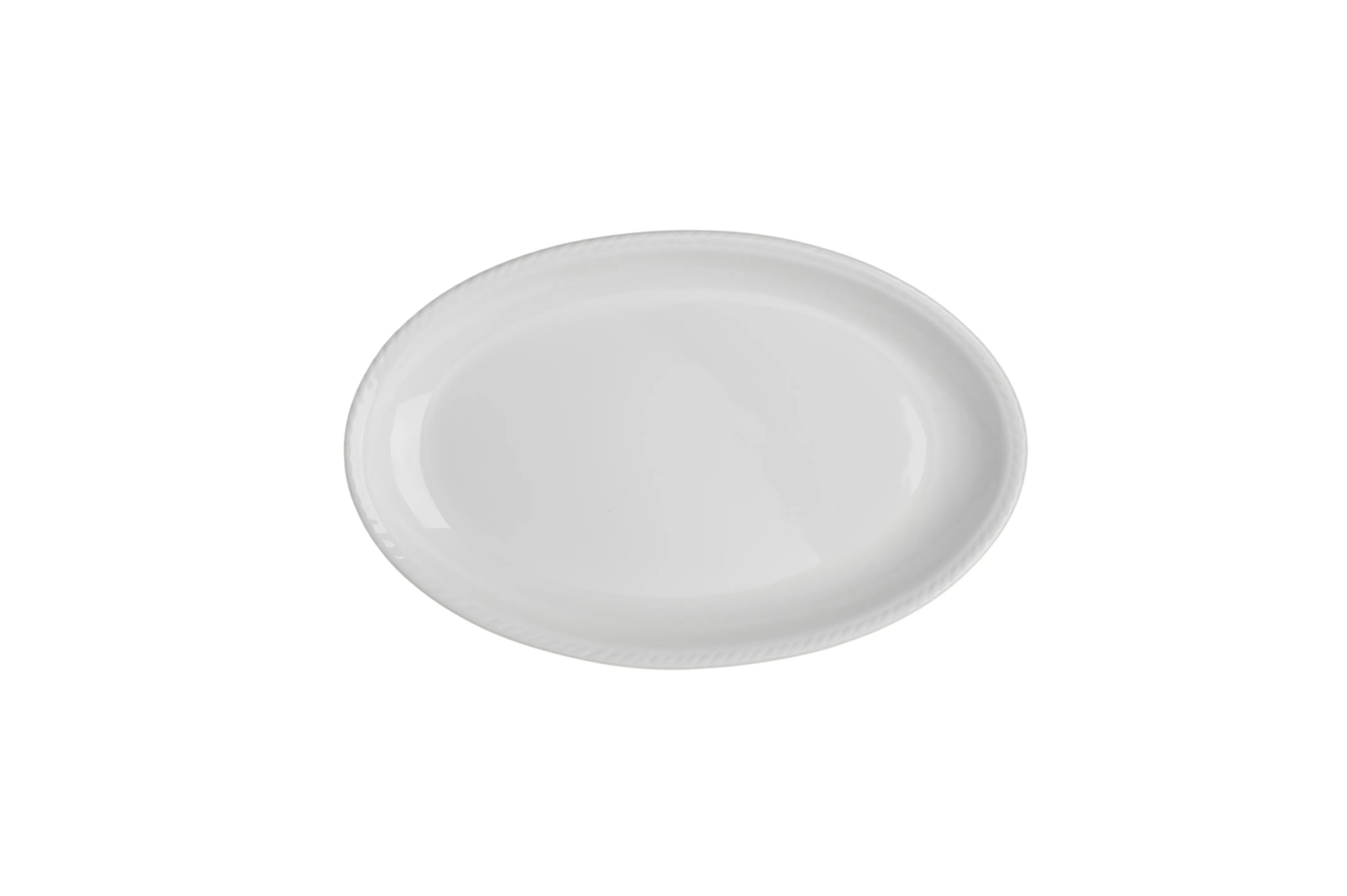 White Oval Ceramic Platter 10"