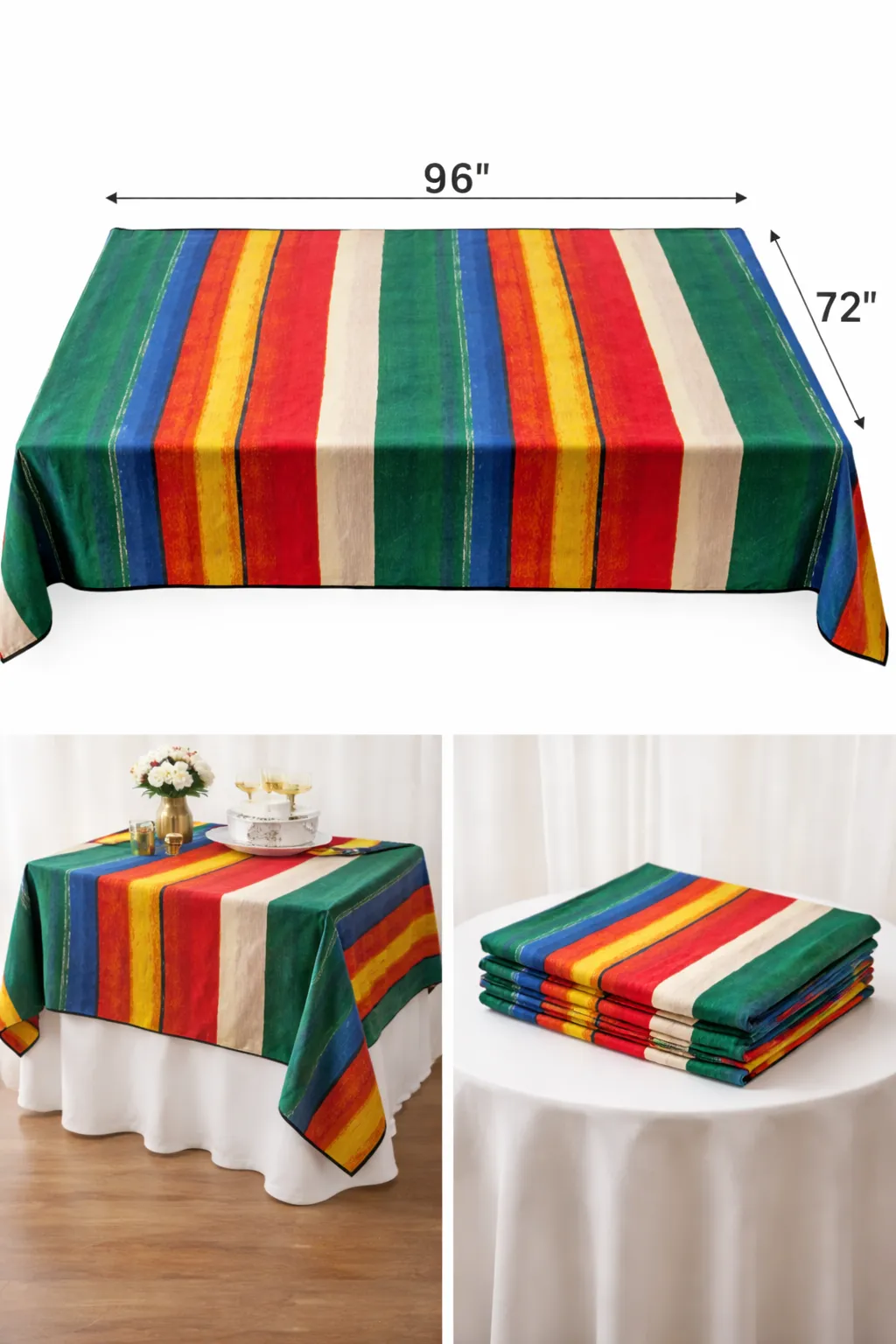 Vibrant Striped 8ft x 6ft Rectangular Overlay