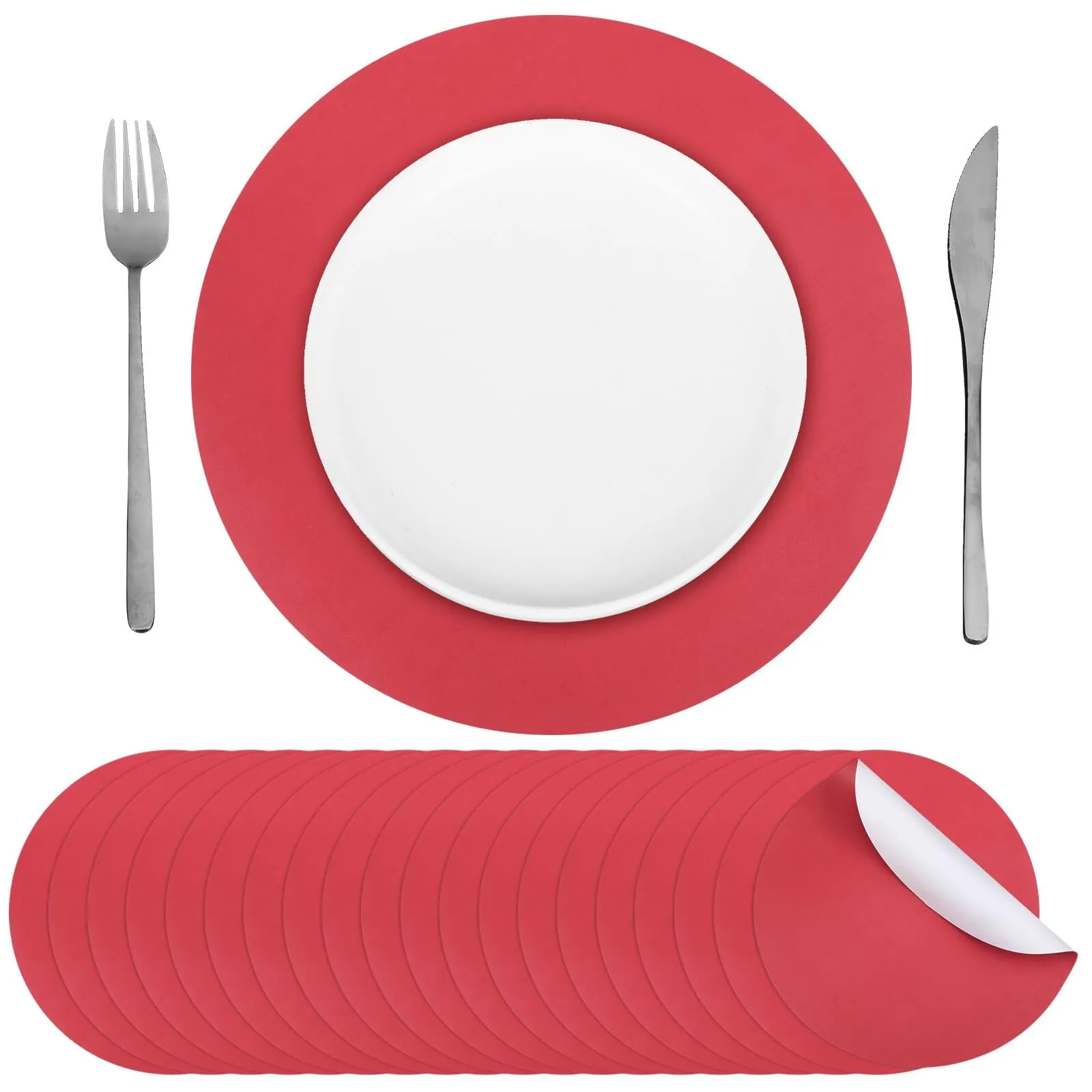 Bright Red Round Placemat