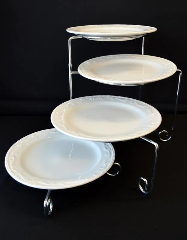4 Tier silver cake stand 