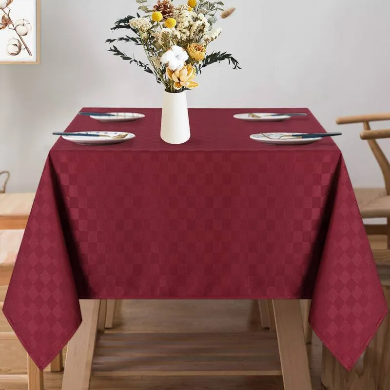 Tablecloth Burgundy Gingham Checkered Rectangular 60" x 120"