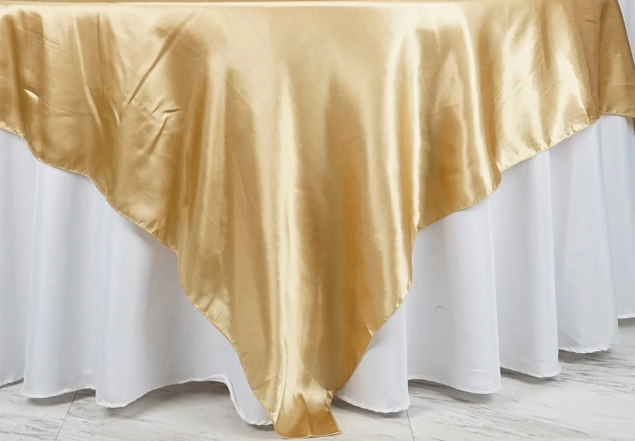 Champagne Gold Satin Overlay 90" X 90"