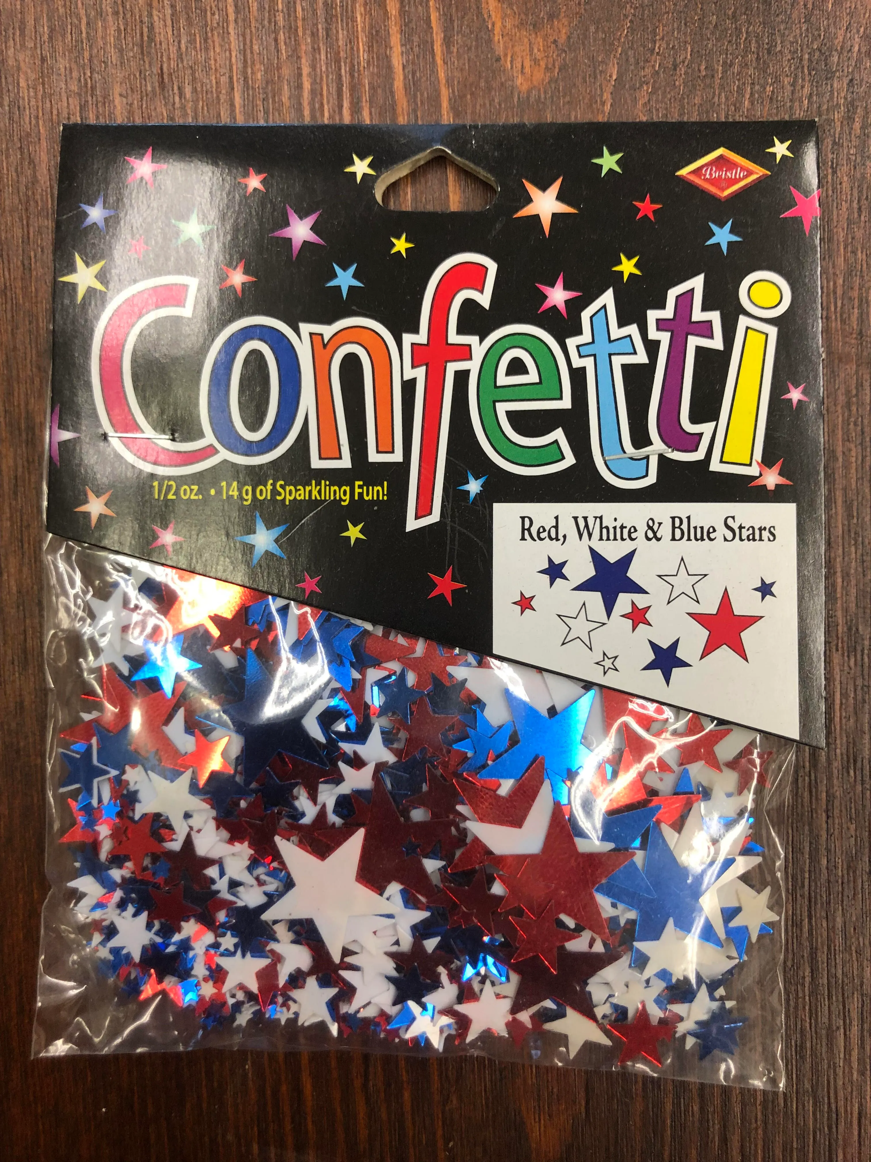 Confetti party packs - red, white and blue stars