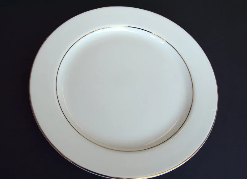 Gold rimmed 12" Dinner Plates Fancy 