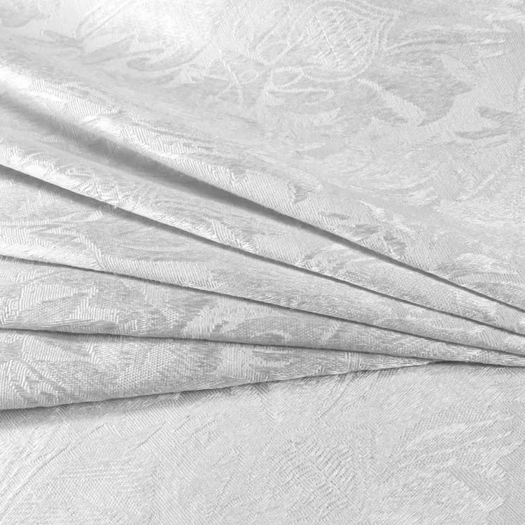 White Floral Damask Overlay 68" x 68" 