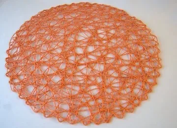 Orange 15" Weaved Round Placemats