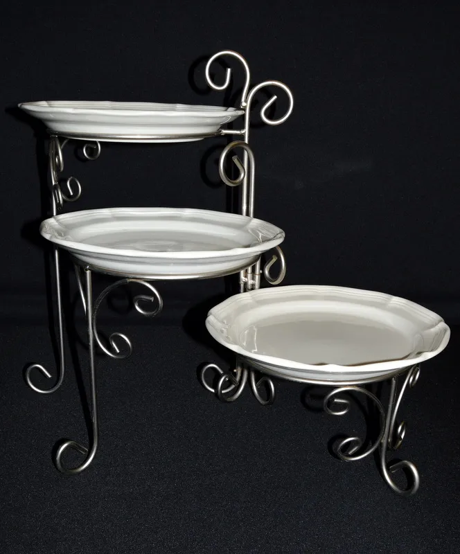 3 Tier 18" silver stand for plates