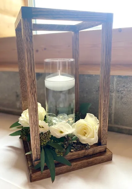 Wooden Frame Candle Holder Med 5.5" x 11.5"