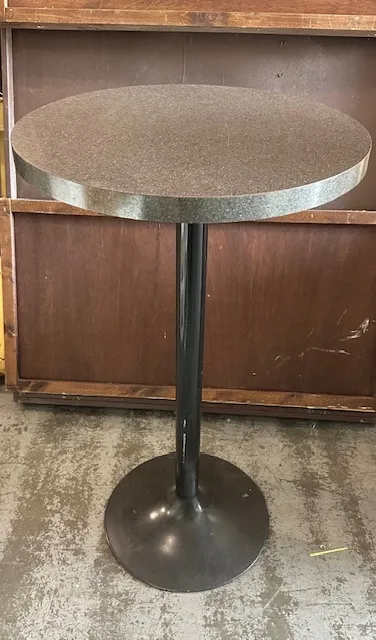 Bar Table metal grey top and black stand