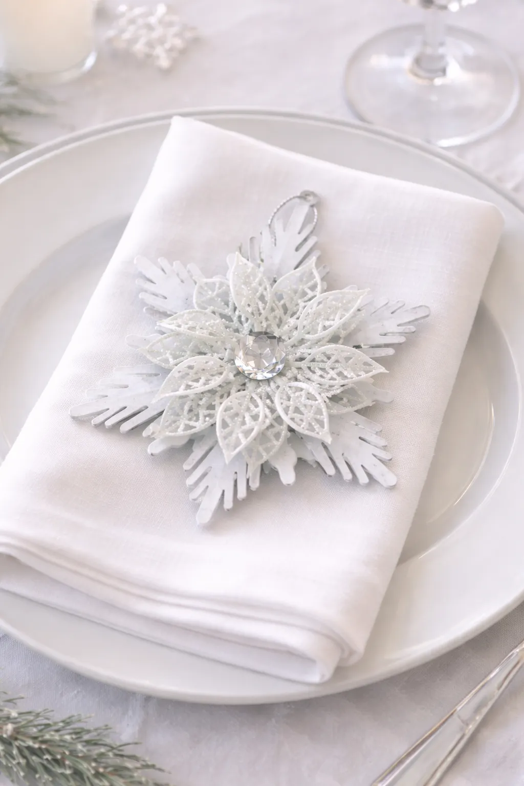 White Flower Table Accent