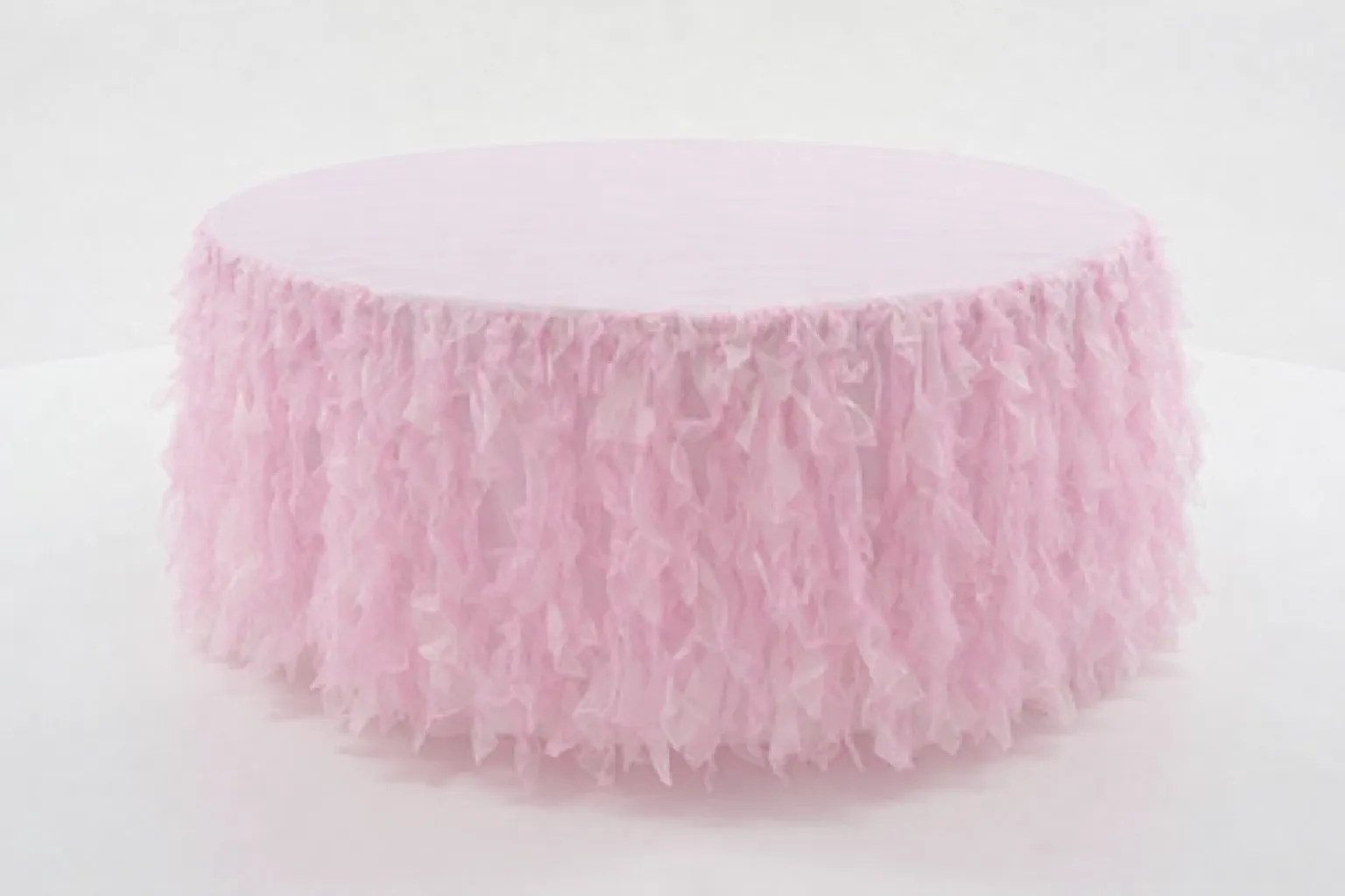 90" Round Pink Tablecloth with Frills