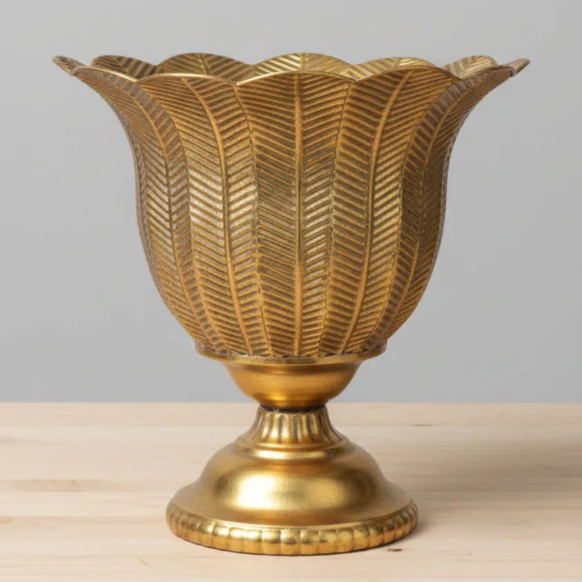 Gold Leaf Urn Vase Small
