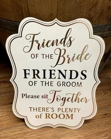 Friends bride/groom sign