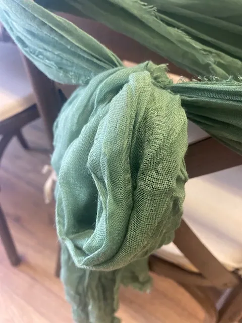 Hunter Green Cheesecloth Sash / Runner