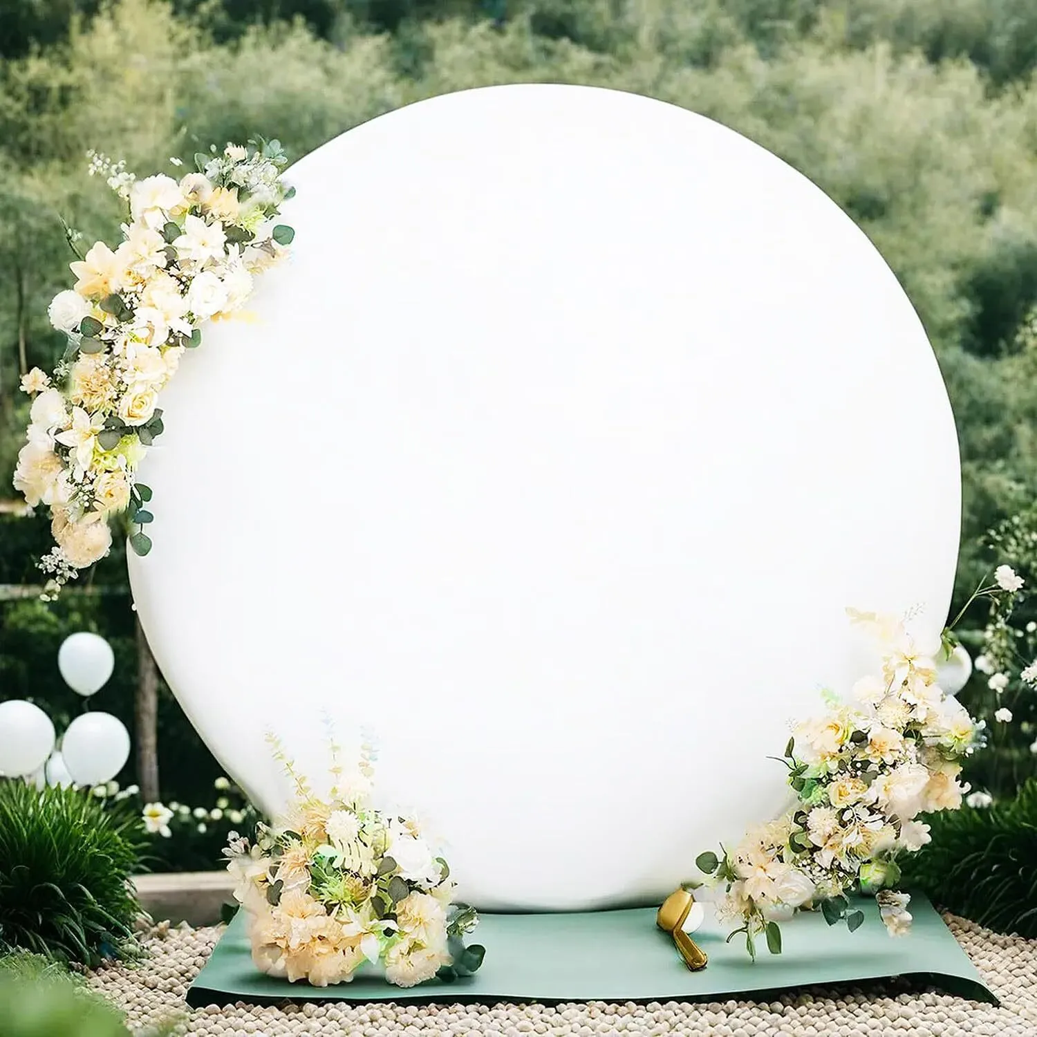 White Backdrop Cover for Circle Arch 