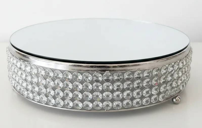 Round Crystal Mirrored Cake Stand