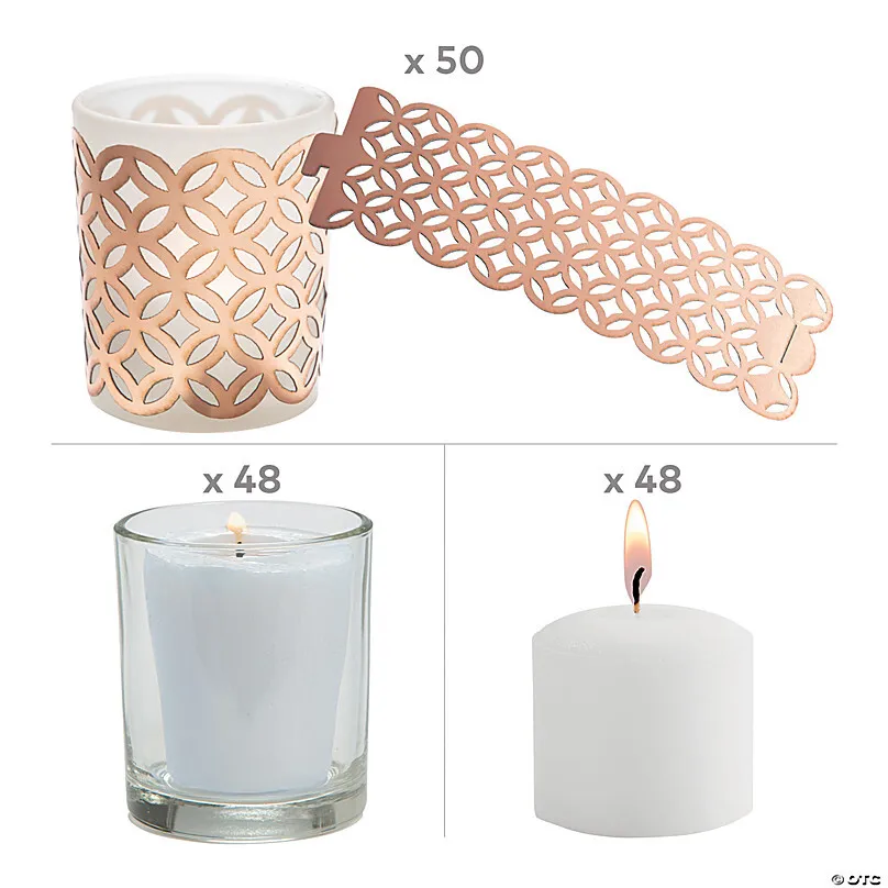 Votive rose gold candle holder 