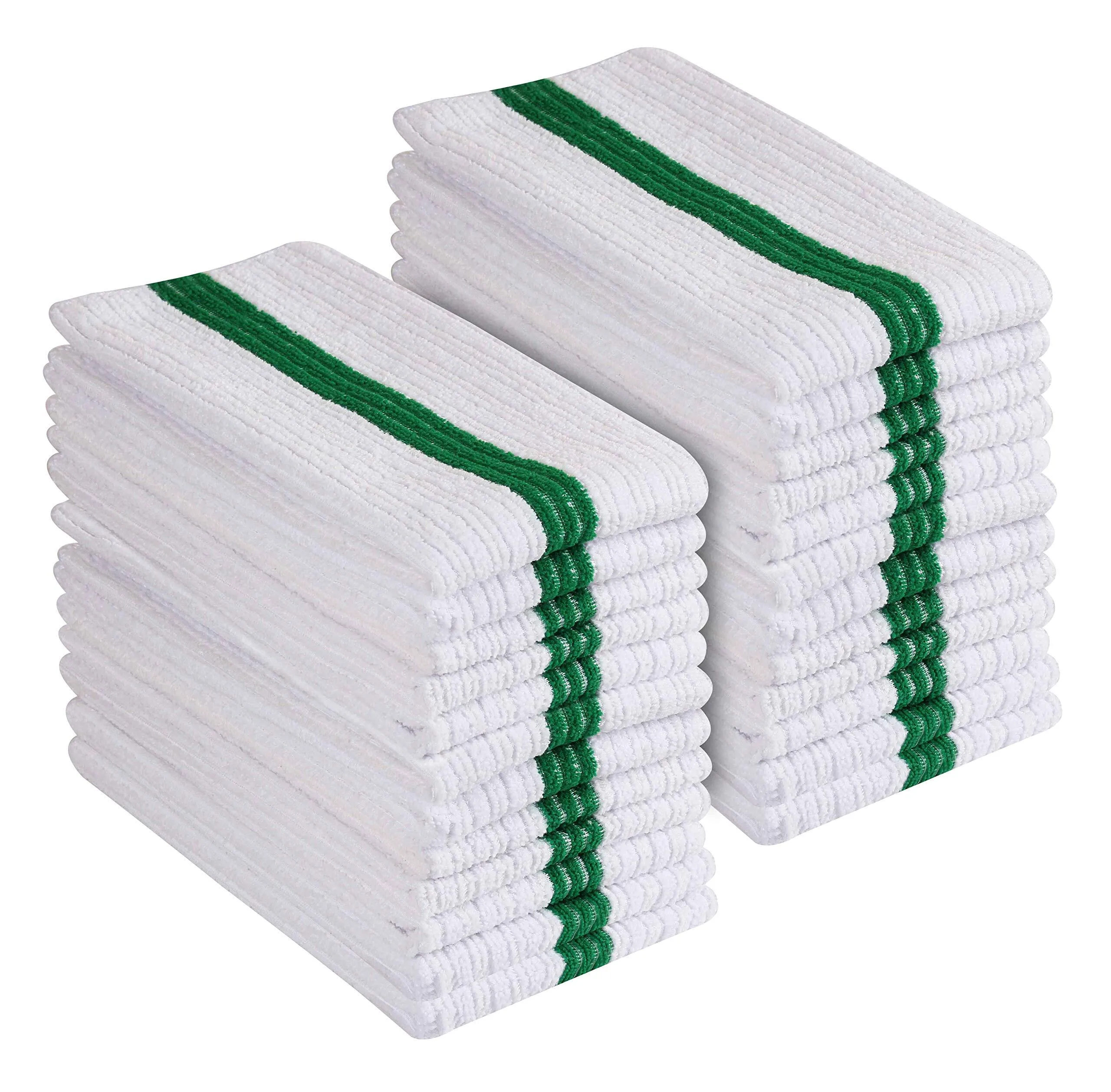 Bar Towel Green Stripe