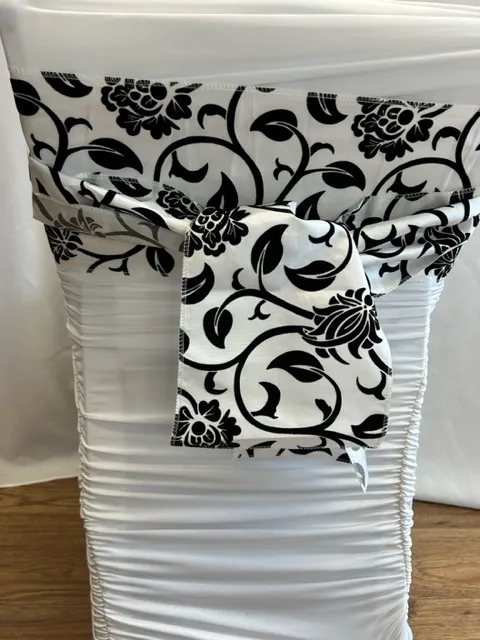 Black & White Taffeta Sash