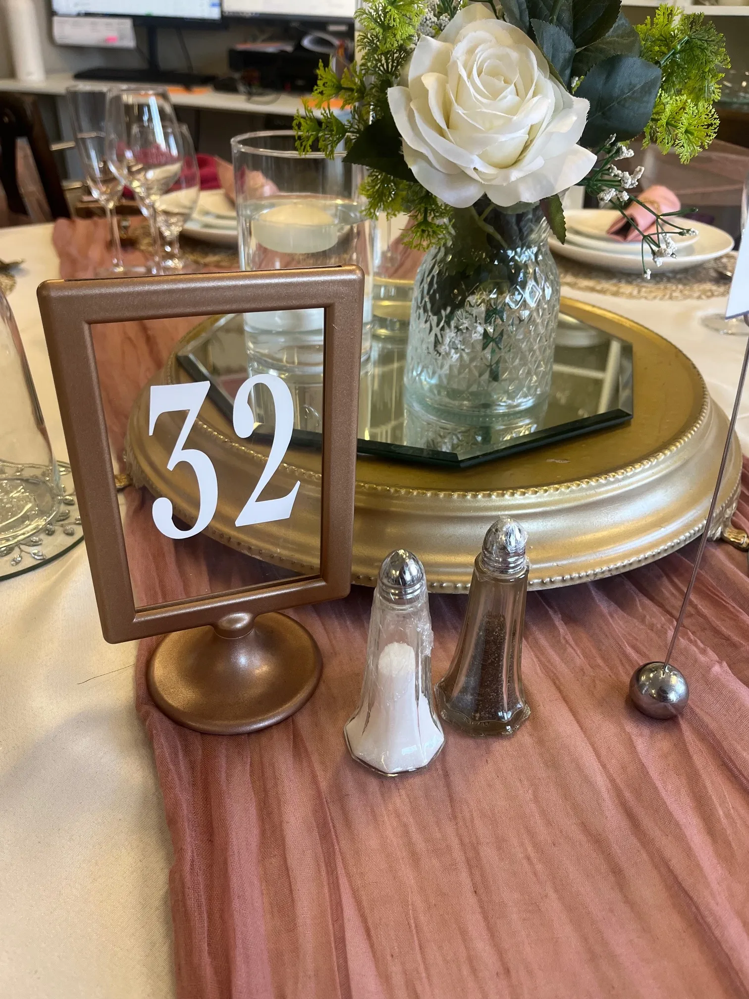 Bronze Table Number Holder 8"