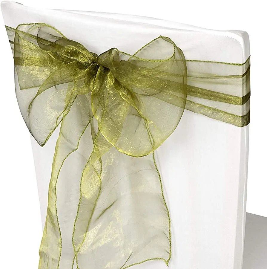 Green Gold Organza Sash