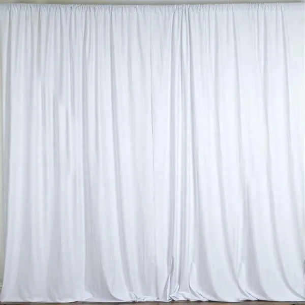 Backdrop White Polyester Curtain 10'