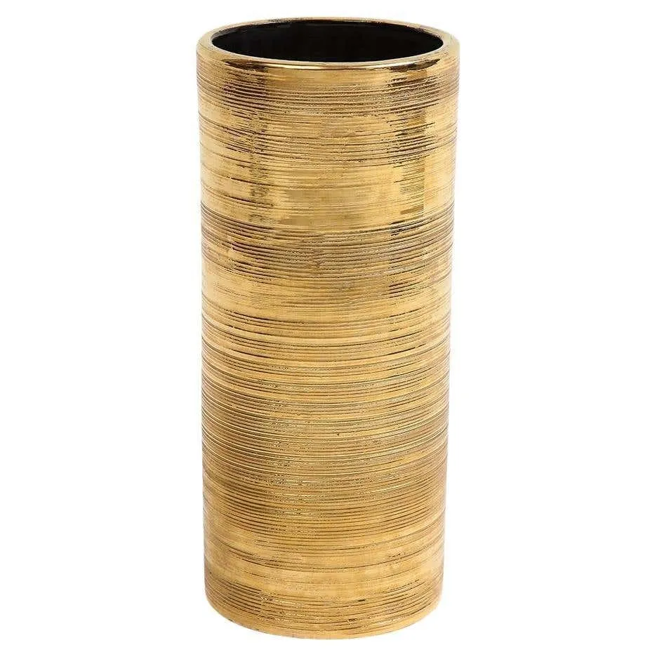 Ceramic Gold Brushed Vase 6" x 4" 