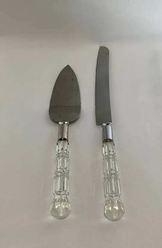 Bling cake and knife serving set